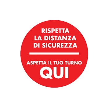 SEGNALETICA PER PAVIMENTO PER ASPETTA TURNO