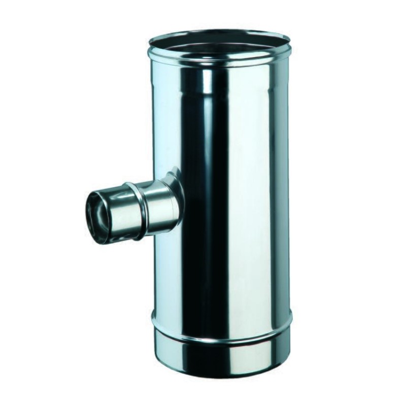 RACCORDO A "T" 90° MF - INOX RIDOTTO A Ø 80 M L 244 mm