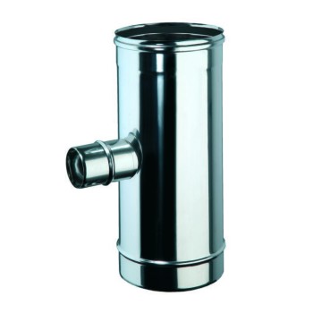 RACCORDO A "T" 90° MF - INOX RIDOTTO A Ø 80 M L 244 mm