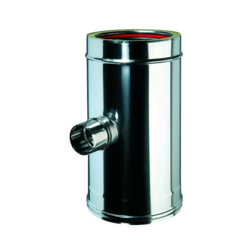 RACCORDO A "T" 90° MF - INOX/INOX COASSIALE - RIDOTTO L 244 mm