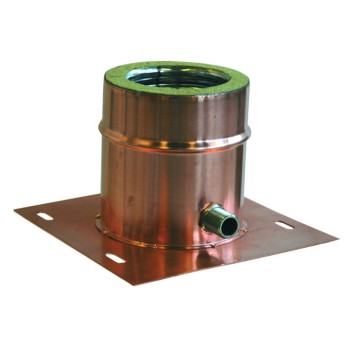 PIASTRA DI BASE - INOX/RAME CON SCARICO LATERALE L 154 mm