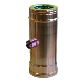 RACCORDO A "T" 90° MF - INOX/RAME RIDOTTO - COASSIALE L 244 mm