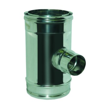 RACCORDO TEE 90° ARIA/INOX/INOX RIDOTTO Ø 80° L 244 MM