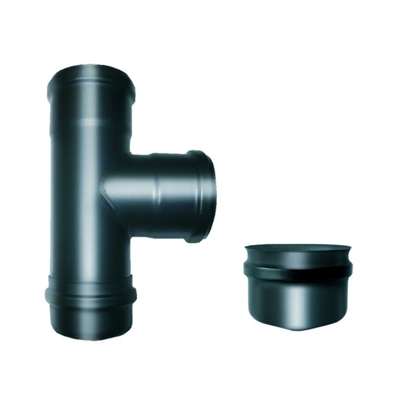 RACCORDO A "T" 90° MFM - ACCIAIO 1.2 CON TAPPO CIECO - L 220 mm