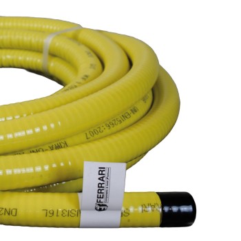 TUBO CORRUGATO FORMABILE CSST IN ACCIAIO INOX AISI 316L PER GAS CON RIVESTIMENTO GIALLO IN PVC - GAS LINK PLUS