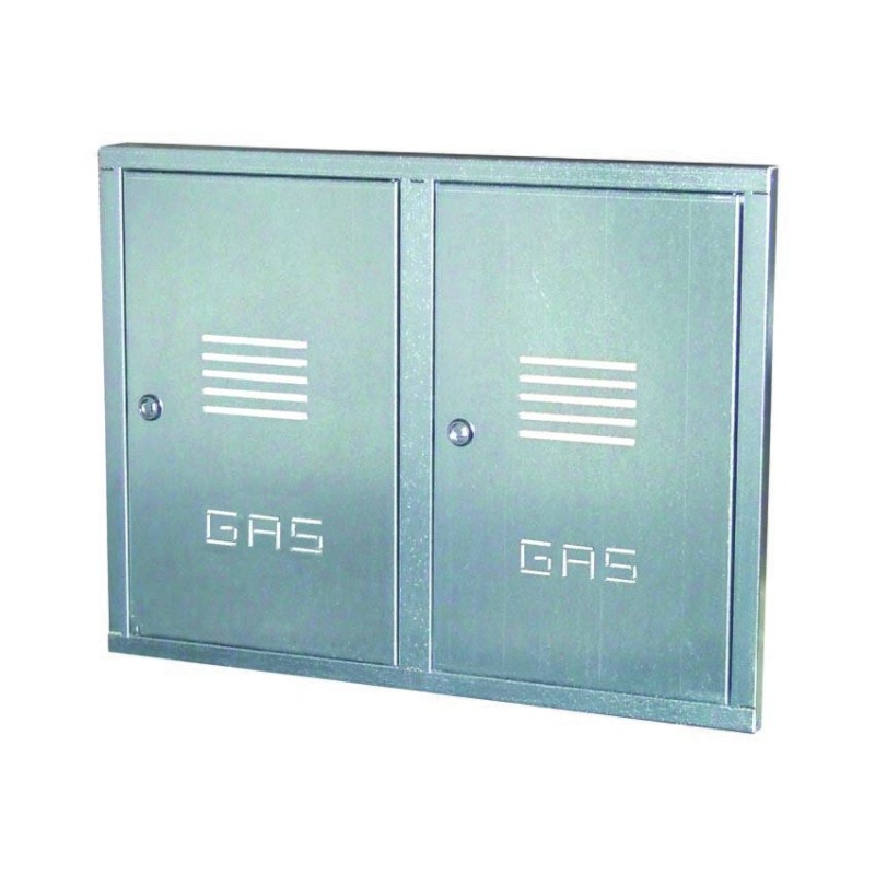 DOPPIO SPORTELLO CONTATORE GAS CON CORNICE DA INCASSO IN LAMIERA ZINCATA