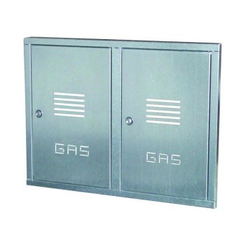 DOPPIO SPORTELLO CONTATORE GAS CON CORNICE DA INCASSO IN ACCIAIO INOX