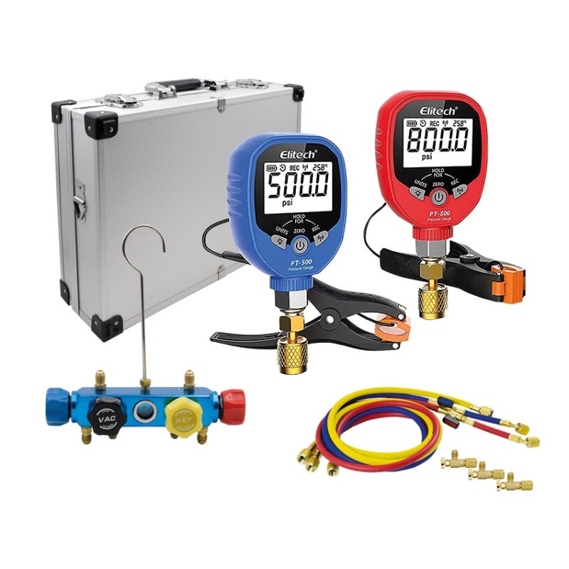 KIT MANOMETRICI DIGITALI WIRELESS CON SONDE DI TEMPERATURA A PINZA