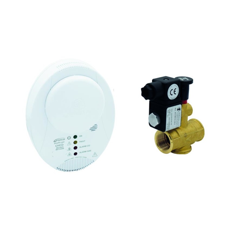 KIT DOPPIO RILEVATORE GAS USO CIVILE CON EV RIARMO MANUALE NA