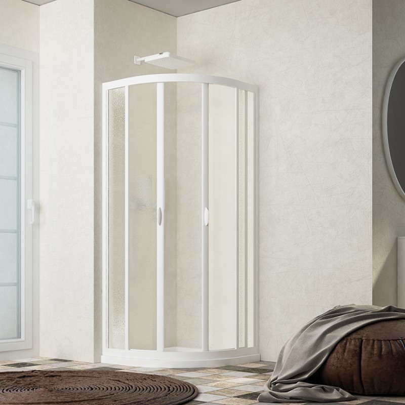 LINEA ACRIL ANGOLARE DOCCIA SEMICIRCOLARE CON APERTURA CENTRALE (R. 55 CM)