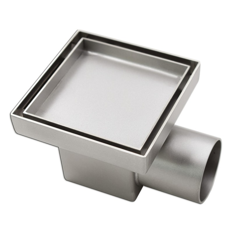 CHIUSINO SIFONATO INOX STYLE LINEA LUXURY QUADRATA - PIASTRELLABILE