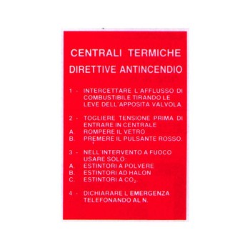 CARTELLO DIRETTIVE CENTRALI TERMICHE