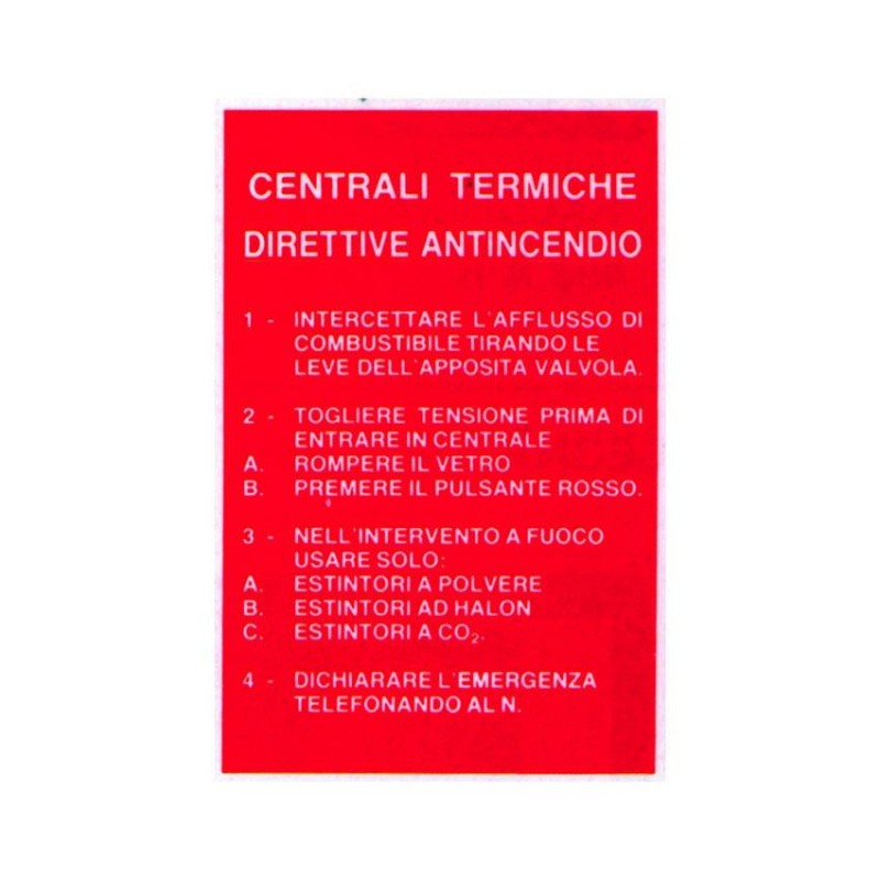 CARTELLO DIRETTIVE CENTRALI TERMICHE