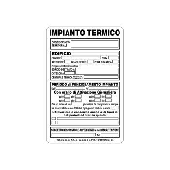 CARTELLO IMPIANTO TERMICO