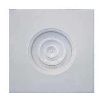 DIFFUSORI CIRCOLARI A CONI REGOLABILI CON CORNICE QUADRATA 595 X 595 MM